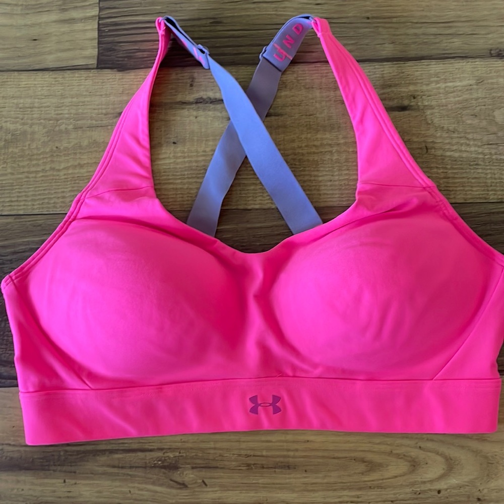 Under Armour Hot pink High Support Sports Bra
